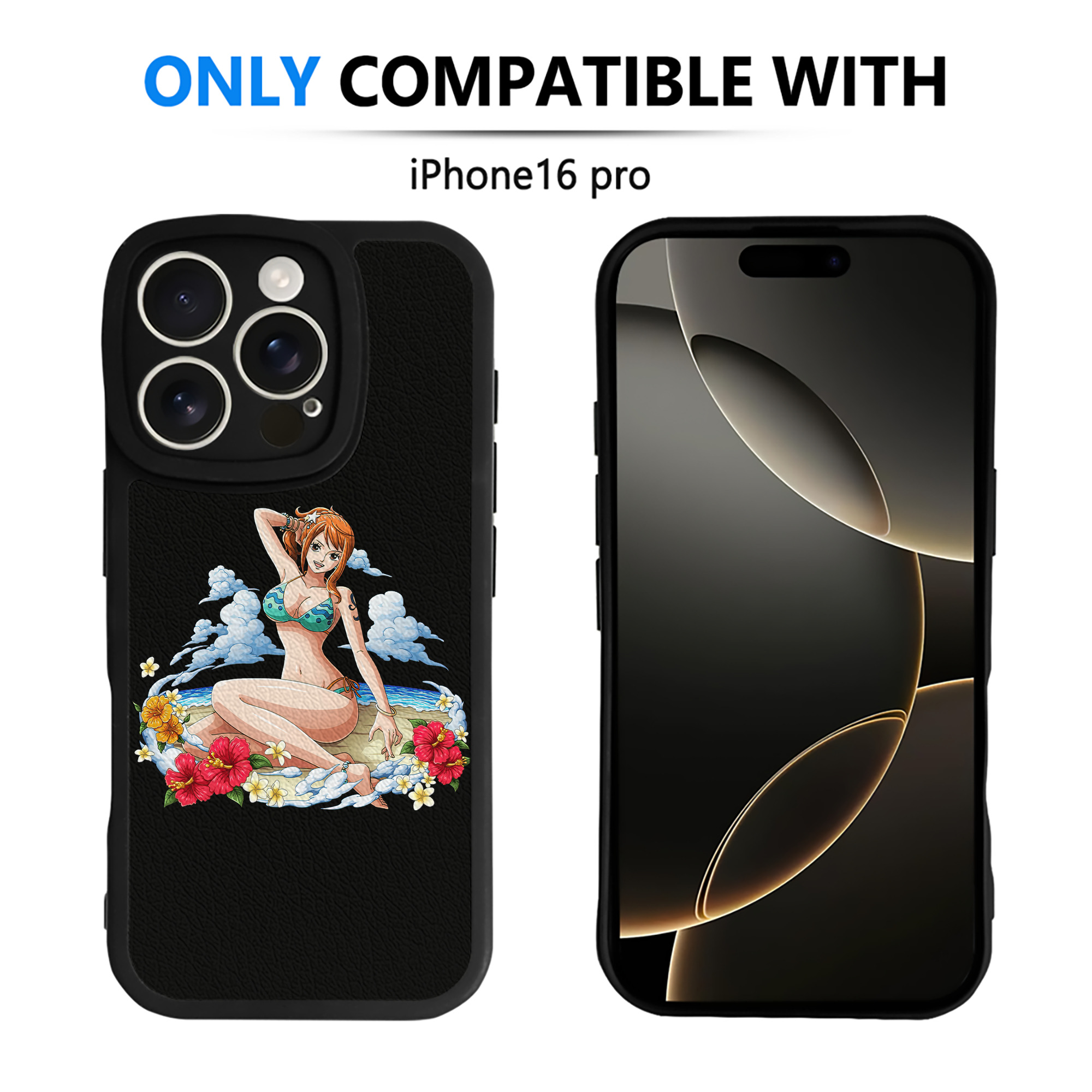 （画像用） ワンピース ナミ ONE PIECE Nami 【iPhone 16シリーズ対応】シリコンスマホケース（レザー調） 材質：シリコン